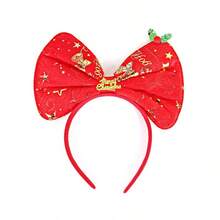 1pc Christmas Headband 2025 New Bow Decor Hair Hoop Funny Festival Accessory Hair Clip - Multicolor - View 6