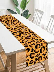 1pc Cow Pattern Leopard Print Tiger Print Satin Table Runner, Home Birthday Holiday Event Party Room Decoration Table Decoration Tablecloth Table Runner Table Cover - Multicolor - View 11