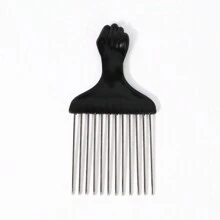 1 pièce Peigne afro en métal poing noir, peigne africain, accessoire de coiffure, outil de coiffure (Halloween, costume de fête, déguisement, festival, bandeau, Halloween, rentrée scolaire, accessoires de voyage, accessoires de cheveux pour femmes)