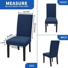 Ystyle Chair Covers With Backrest 2/4/6 Pieces, Stretch Chair Covers, Living Room Chair Covers, Cat Scratch Resistant Chair Cover, Modern Chair Cover, Universal Chair Covers - Navy Blue - View 6