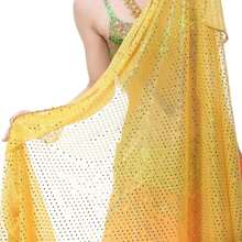 XChangeFun 82.7in * 37.4in Chiffon Shinning Spot Hand Scarf Stage Dancewear Scarves Belly Dance Shawls Veils - Màu vàng - Xem 3
