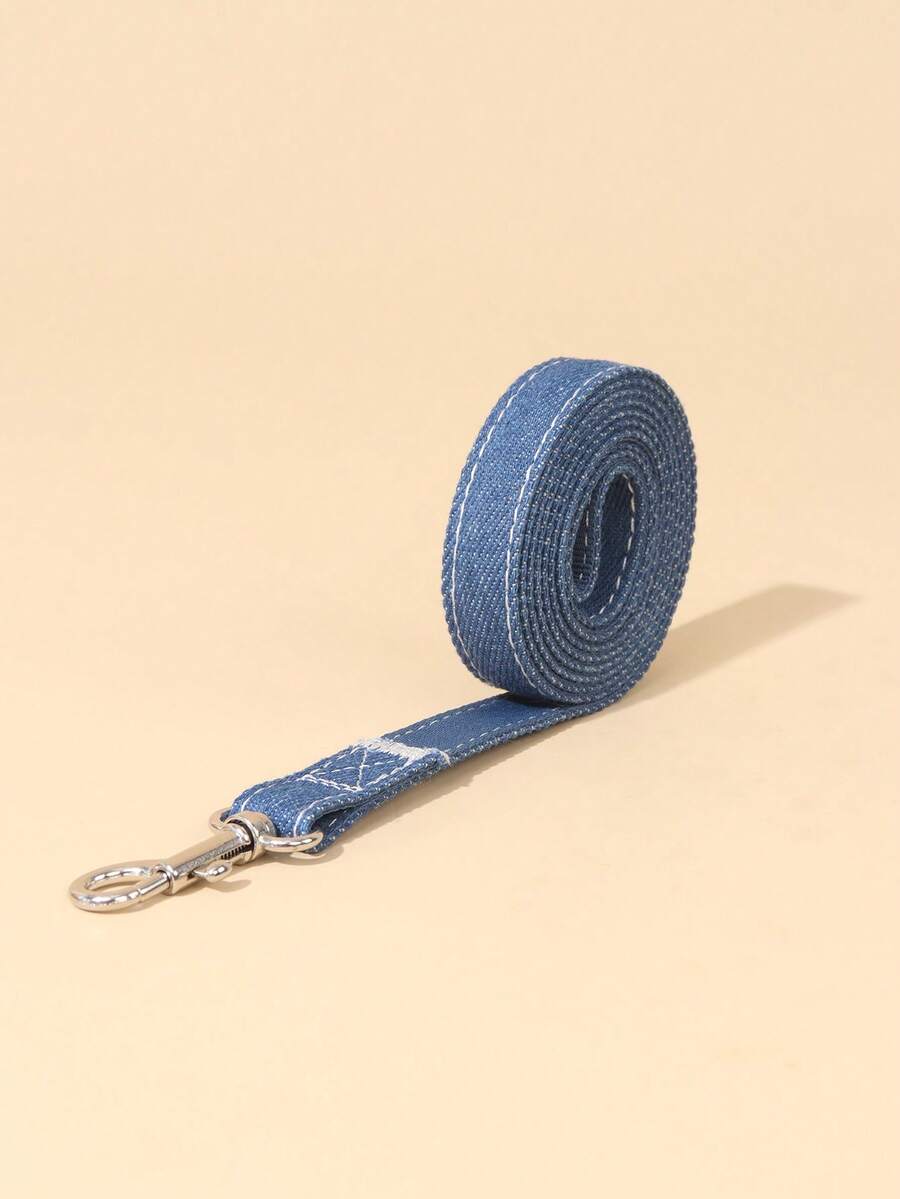 1 dây xích thú cưng bằng vải denim polyester có thể giặt được, phù hợp với mèo và chó nhỏ, không dành cho chó lớn - Màu xanh lam - Xem 1
