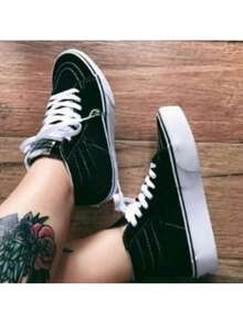 Tribute Style High Top Sneakers New Feet Comfortable Unisex Booties - Đen và trắng - Xem 1