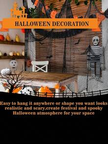 1pc Halloween Black Gauze Fabric For Haunted House, Bar Decor Or Scary Room Setup,Christmas
