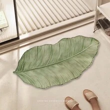 1 Thảm tắm bùn hình lá xanh, thảm tắm dệt thấm hút nhanh khô, có lớp lót cao su chống trượt, có thể giặt bằng máy, thảm phòng tắm bằng đất diatomit chống trượt dùng để trang trí nhà cửa (xanh lá/nâu) - Nhiều màu - Xem 7