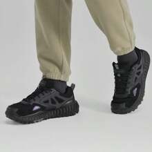 Skechers 机甲怪兽时尚黑色复古缓震运动低帮跑步鞋 - 黑色 - 查看 4