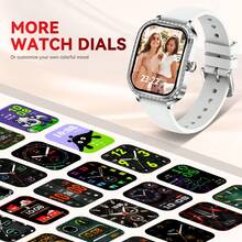 KELEEL Smart Watches For Women(Answer/Make Call) With Diamonds, 1.75'' HD Screen Smartwatch With 100+ Sports Modes Heart Rate/SpO2/Sleep Monitor IP68 Ladies Fitness Watch For IOS Android Pedometer Exercise Distance Calorie Consumption Weather Forecast Voice Assistant Stopwatch Timer Alarm Clock Find Cell Phone Female Physiological Reminder Mini-Games 220mAh Battery Support Multi-Language - Multicolor - View 8