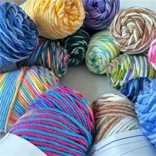 1pc Vibrant Multicolor Acrylic Yarn Bundle - Soft, Medium Thick 2.5mm 8-Ply Variegated & Solid Colors For DIY Knitting & Crochet Projects -Perfect For Creating Cozy Sweaters, Scarves, Hats, Super Soft Textured Yarn For Sweaters