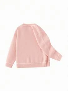 Balabala Áo len dệt kim hoạt hình dễ thương cho bé trai và bé gái mùa thu/đông 2024 - Hồng - Xem 2