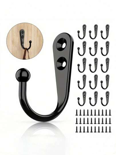 5/10pcs Vintage Metal Wall Hooks, Heavy Duty, Easy Installation, Suitable For Home And Bathroom Organization