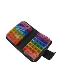 1pc 7 ngày 56 ô Túi da PU, hộp đựng thuốc bằng da PU, hộp đựng thuốc xách tay, hộp đựng thuốc bằng nhựa nhiều màu xách tay, hộp đựng thuốc - Nhiều màu - Xem 9