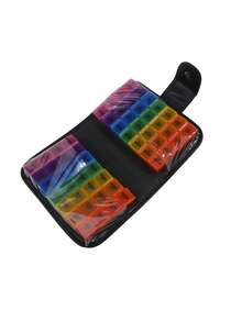 1pc 7 ngày 56 ô Túi da PU, hộp đựng thuốc bằng da PU, hộp đựng thuốc xách tay, hộp đựng thuốc bằng nhựa nhiều màu xách tay, hộp đựng thuốc - Nhiều màu - Xem 10