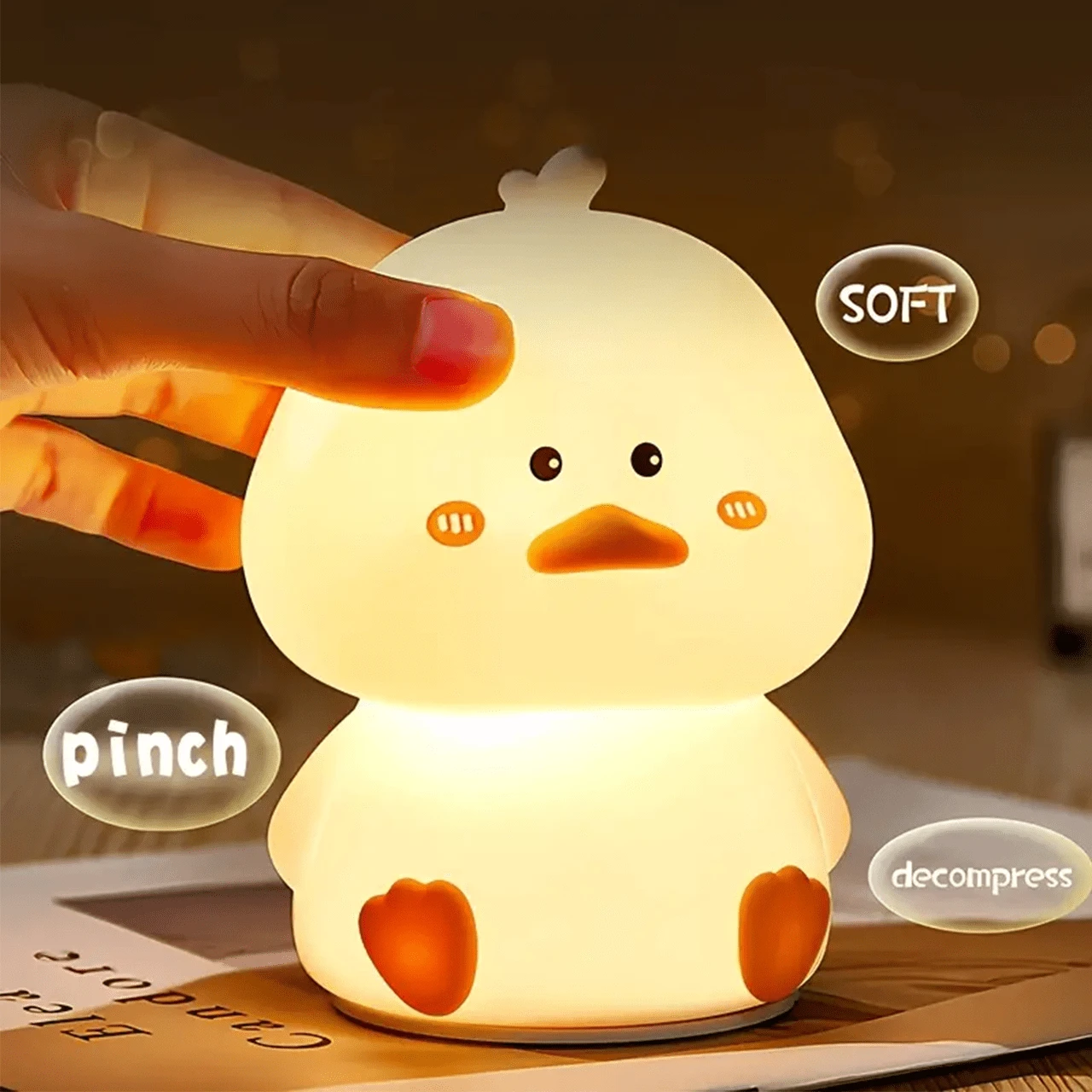 Đèn ngủ silicon dễ thương cho trẻ em, Đèn ngủ tạo tâm trạng, Đèn ngủ cho bé trai và bé gái, Đèn ngủ phòng ngủ mềm mại, Đèn ngủ trẻ em Kawaii, Điều khiển từ xa hẹn giờ 3 cấp độ, Quà tặng cho bé trai và bé gái