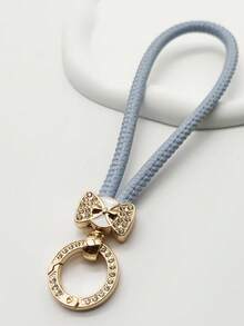 1pc Rhinestone Decor Short Wrist Strap, Lanyard With Phone Clip - Multicolor - View 6