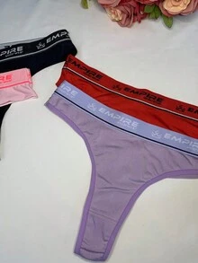 Kit Of 4 Microfiber Double Thong Panties For Adults - 彩色 - 查看 2