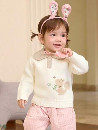 Balabala Jersey de punto para bebé, accesorio de superposición de estilo francés dulce para el invierno de 2024