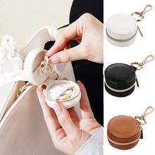 1 hộp đựng trang sức bằng da PU nhỏ, hộp đựng trang sức dễ thương di động, hộp đựng trang sức khi đi du lịch, hộp đựng nhẫn, hoa tai, dây chuyền mini - Nhiều màu - Xem 1