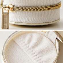 1 hộp đựng trang sức bằng da PU nhỏ, hộp đựng trang sức dễ thương di động, hộp đựng trang sức khi đi du lịch, hộp đựng nhẫn, hoa tai, dây chuyền mini - Nhiều màu - Xem 6