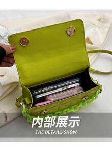 Women's Square Crossbody Bag Portable Shoulder Crossbody Travel[2046] - Rỉ Nâu - Xem 3