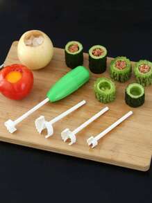 4 件装厨房多功能蔬菜水果去核器、去核器、去核工具套件 - 彩色 - 查看 3