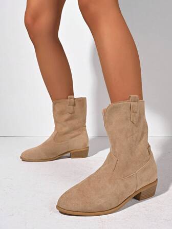 Höst/vinter Damkängor med spetsiga tå, bekväma och mångsidiga utomhuskängor med låg klack, grå stövlar, halkfria stövlar, stövlar för kvinnor