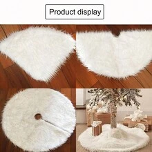 1 件 - 创意白色长款蓬松圣诞树裙、圣诞树装饰栅栏、圣诞节节日场景装饰用品最佳礼物 - 白色 - 查看 11