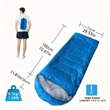 Túi ngủ cắm trại 4 mùa, chống thấm nước và di động, có mũ trùm đầu và chăn, thích hợp cho đi bộ đường dài ngoài trời, cắm trại và leo núi vào mùa xuân, mùa thu và mùa đông - Nhiều màu - Xem 13