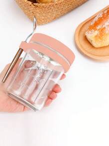 16oz/500ml [1/2 Packs] Overnight Oats Jars With Spoon And Lid , Airtight Oatmeal Container With Measurement Marks, Mason Jars With Lid For Cereal On The Go Container - Pink/1pcs - View 8