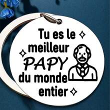 1 件特别的父亲节、母亲节和爷爷的生日礼物创意：优雅银色不锈钢钥匙扣，适合男士和女士。