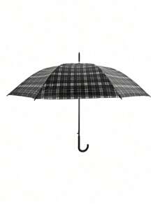 Exclusivo Paraguas y sombrilla extra grande y reforzada, resistente a la lluvia y el viento, con diseño de cuadros de moda, apertura automática semi-automática, estilo moderno, mango largo, tela resistente, ideal para hombres y para uso empresarial - Multicolor - Ver 6