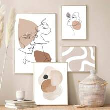 1pc Tranh vải Canvas Vẽ đường nét hoa Mặt Khối màu Trừu tượng Áp phích và bản in Nghệ thuật treo tường Hình ảnh Phòng khách Trang trí nhà Không có khung - Nhiều màu - Xem 2