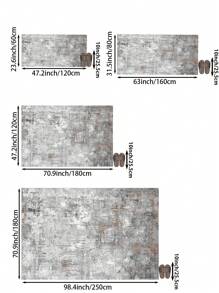 1 Stück grauer bedruckter Teppich, Nachahmung aus kurzflorigem Kaschmirmaterial, weich und angenehm, leicht zu pflegen, wasserdicht und rutschfest, maschinenwaschbar, geeignet für Wohnzimmer, Schlafzimmer, Küche, Esszimmer, Raumdekoration, Heimdekorationsmatte. Geeignet für Herbst und Winter.