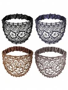 Hollow Out Vintage Koralikowa Elastyczna Opaska na Głowę - Sztuczne Kryształowe Perły Ozdobne Akcesoria Do Włosów, Elegancka Fryzura Imprezowa, Idealny Prezent Dla Dziewczyny - Wielokolorowe - Zobacz 6