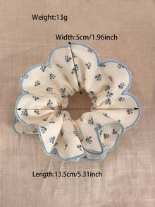 1 件象牙色双层碎花面料发带，浪漫甜美风格，适合日常穿着 - 彩色 - 查看 3