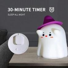 Đèn ngủ silicon dễ thương cho trẻ em, Đèn ngủ tạo tâm trạng, Đèn ngủ cho bé trai và bé gái, Đèn ngủ phòng ngủ mềm mại, Đèn ngủ trẻ em Kawaii, Điều khiển từ xa hẹn giờ 3 cấp độ, Quà tặng cho bé trai và bé gái - Có thể chuyển đổi nhiều màu (có sạc) - Xem 4