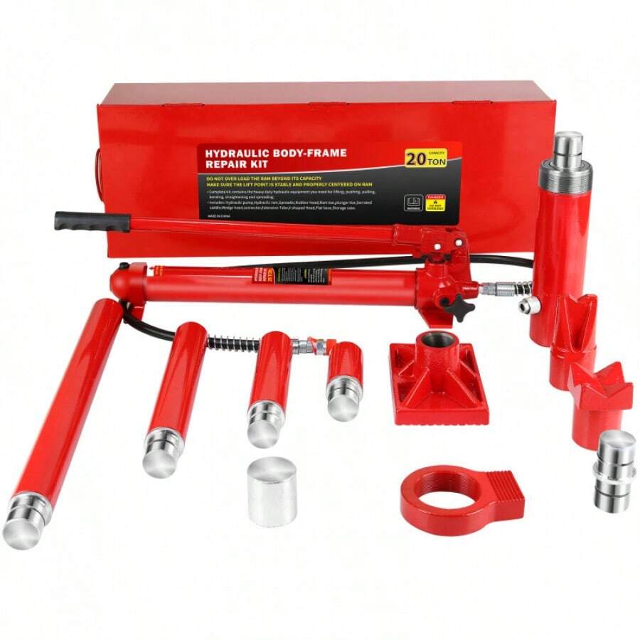 4 Ton Porta Power Kit, Portable Hydraulic Jack With Oil Hose, Auto Body