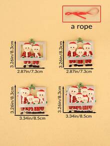 1pc 圣诞树礼物装饰圣诞圣诞老人圣诞吊坠创意可爱家庭树脂相框，定制名字文字吊坠，可爱小礼物树脂圣诞树吊坠。汽车吊坠，精美装饰品，汽车吊坠 - 彩色 - 查看 5