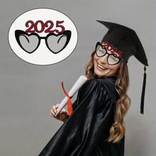 4 件 2025 年新年晚会眼镜 - 心形塑料眼镜，带有闪亮细节，无需电力，节日照相亭道具，用于庆祝和装饰 - 彩色 - 查看 6