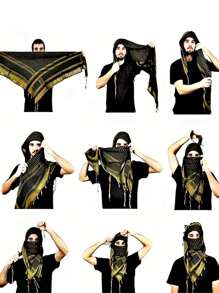 1 Stück, Wüstenschal Herren Halstuch Herren Arabischer Quastenschal, Wüstenschal Herren Herren Accessoires - Verschiedenfarbig - Übersicht 5