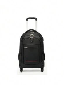 New Multifunctional Carry-On Trolley Backpack, Detachable Wheels, Large Capacity Travel Trolley Backpack, Waterproof Oxford Fabric, Suitable For Business Trip, Travel, Vacation, 18-Inch 20-Inch Bag For School School Accessories School Stuff - Black - View 2