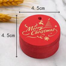 Thẻ quà tặng bằng giấy bạc Giáng sinh, Thẻ tròn, Nhãn bao bì quà tặng mới - 100 miếng - Xem 12