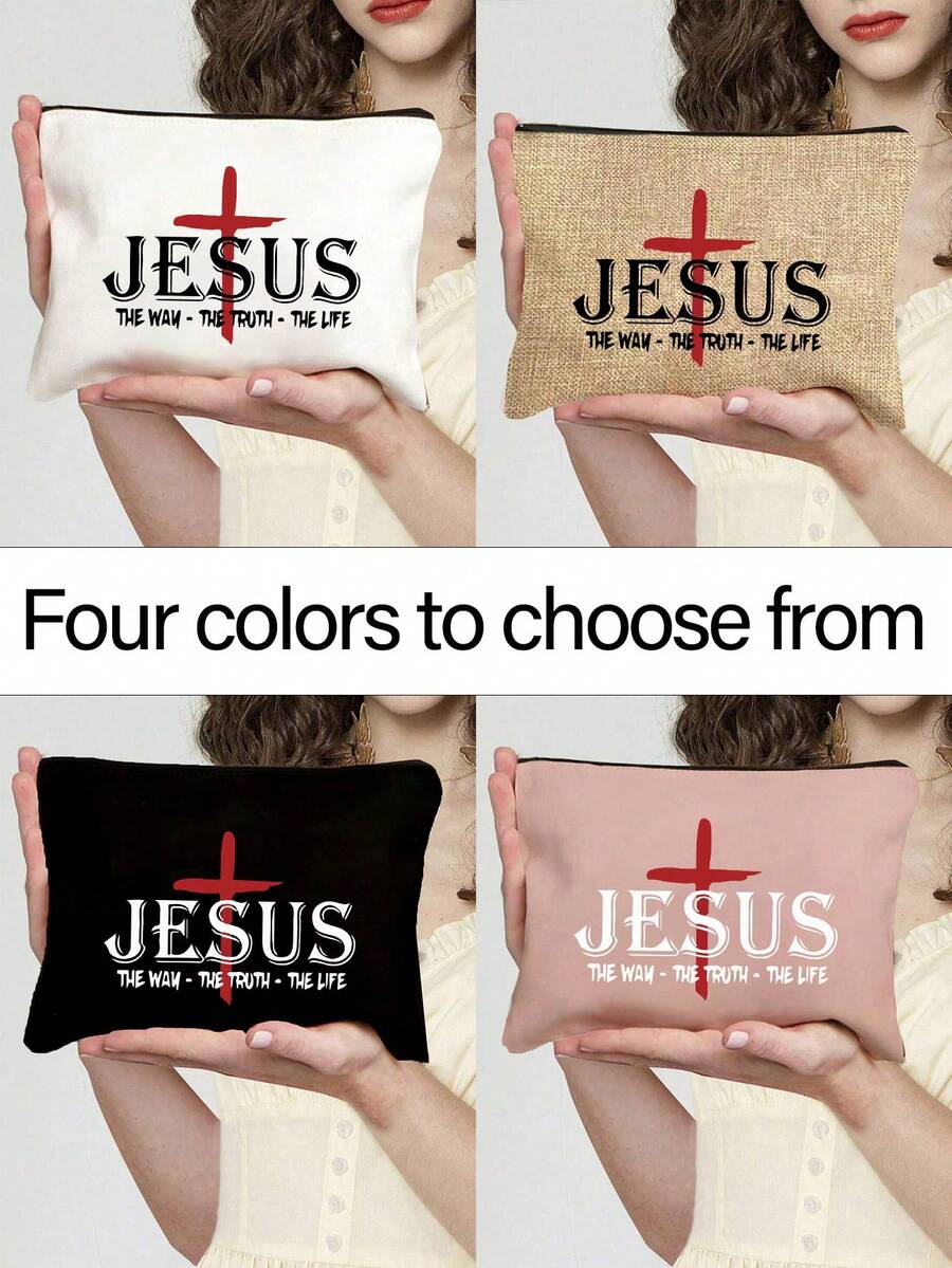 Túi đựng mỹ phẩm chủ đề Chúa Jesus dung tích lớn, họa tiết chữ thập đỏ và khung chữ thập đỏ, túi đựng mỹ phẩm cho nữ, túi đựng, túi đựng mỹ phẩm in chữ "JESUS", túi đựng mỹ phẩm trong ký túc xá đại học, túi đựng đồ du lịch cho nam, túi đựng đồ giặt đơn giản, túi trang trí hoạt động thể thao, quà tặng mừng ngày tựu trường của giáo viên, quà tặng chị em gái, quà tặng tốt nhất của mẹ, quà tặng sinh nhật túi đựng đồ trang điểm túi đựng đồ trang điểm hộp đựng đồ trang điểm hộp đựng đồ trang điểm hộp đựng đồ trang điểm - Nhiều màu - Xem 1