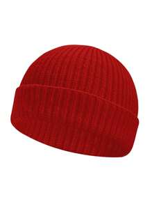 Cappello beanie di da uomo, stile hip hop di strada, in tinta unita, berretto lavorato a maglia caldo, senza visiera, adatto per l'all'aperto invernale, come passeggiare, andare in bicicletta, viaggiare e uso quotidiano