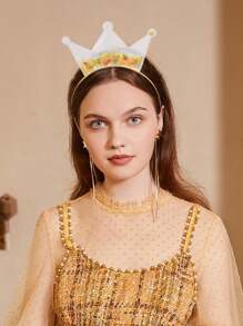 5/1 pezzo Cerchietti con corona di principessa in paillettes, cerchietti elastici con tiare per feste, regali per accessori per capelli di ragazze, forniture per acconciature e decorazioni