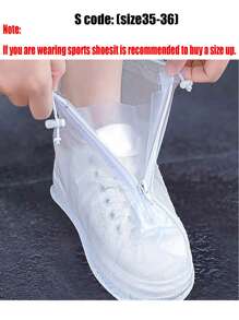 2pcs Zipper PVC Rain Shoe Covers (Please Order One Or Two Sizes Up From Your Normal Shoe Size) Anti-Slip Thick-Soled Rain Shoe Covers, Unisex Outdoor Travel Waterproof Slip-Resistant Overshoes, Back To School Supplies