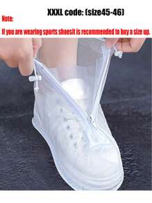 2pcs Zipper PVC Rain Shoe Covers (Please Order One Or Two Sizes Up From Your Normal Shoe Size) Anti-Slip Thick-Soled Rain Shoe Covers, Unisex Outdoor Travel Waterproof Slip-Resistant Overshoes, Back To School Supplies