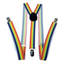 1pc Classic Solid Color 2.5cm Wide Y-Back Suspender Strap With Anti-Slip Adjustable Elastic Band & 3 Clips, For Men & Women's Wedding, Festivals, Cosplay, Street Dancing, Stage Performance, Parties, Halloween, Christmas, Magic Show, Graduation