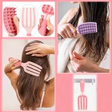 1 chiếc lược chải tóc massage da đầu, 1 bộ lược gội đầu có lông silicon mềm, phù hợp với lược chăm sóc da đầu ướt/khô, lược chải tóc massage da đầu cho nam và nữ, lược chải tóc - Nhiều màu - Xem 1