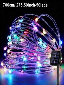 1 件太阳能铜线灯串 - 22.96 英尺/39.37 英尺，多色童话灯，8 种模式，适用于圣诞节和万圣节装饰，户外花园照明，适用于小路、庭院、露台 - 彩色 - 查看 11