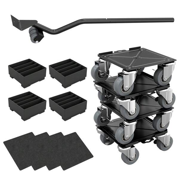 Hengmei 4X Möbel Transportroller Set, Möbel Gleitsystem mit Lastenheber,Möbeltransport Set mit Möbelroller,360 Grad drehbar Rads,Umzugshelfer möbeltransportrollen